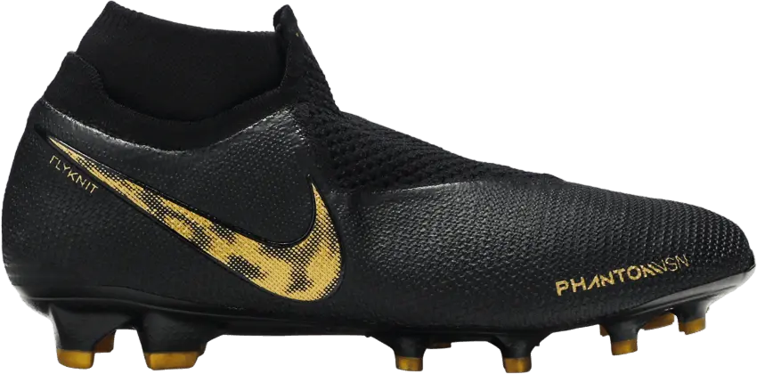  Nike Phantom Vision Elite DF FG Black Metallic Vivid Gold