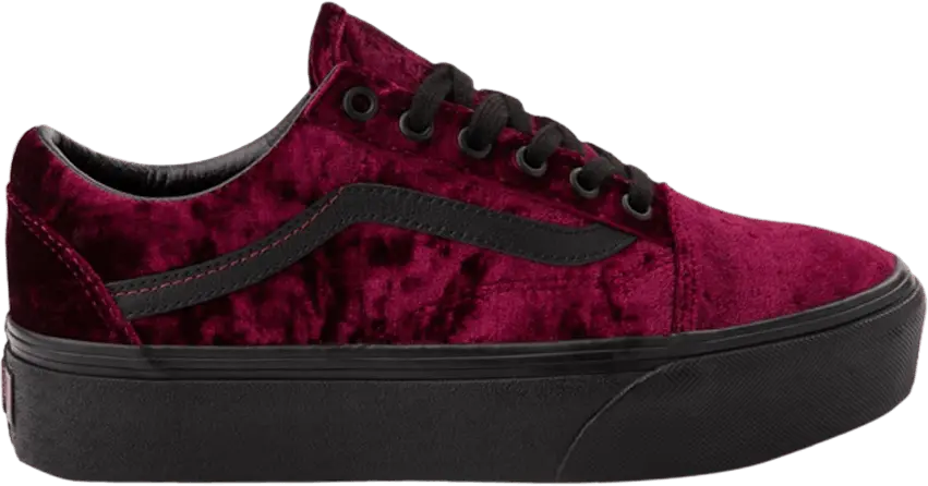  Vans Old Skool Platform &#039;Crushed Velvet - Burnt Russet&#039;