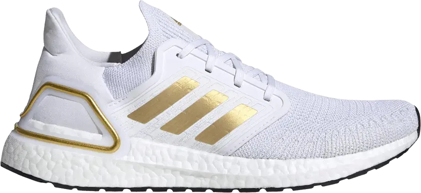  Adidas UltraBoost 20 &#039;White Gold Metallic&#039;