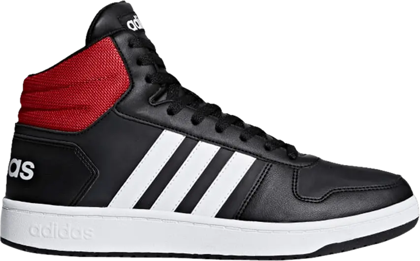 Adidas Hoops 2.0 Mid &#039;Core Black Scarlet&#039;
