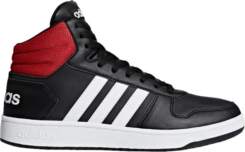  Adidas Hoops 2.0 Mid &#039;Core Black Scarlet&#039;