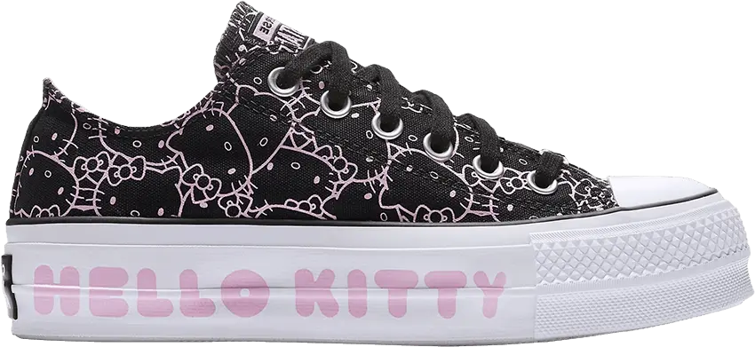  Converse Chuck Taylor All-Star Clean Lift Low Hello Kitty Black (Women&#039;s)