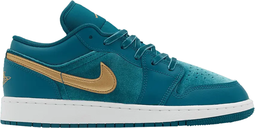  Air Jordan 1 Low SE Velvet GS &#039;Geode Teal Velvet&#039;