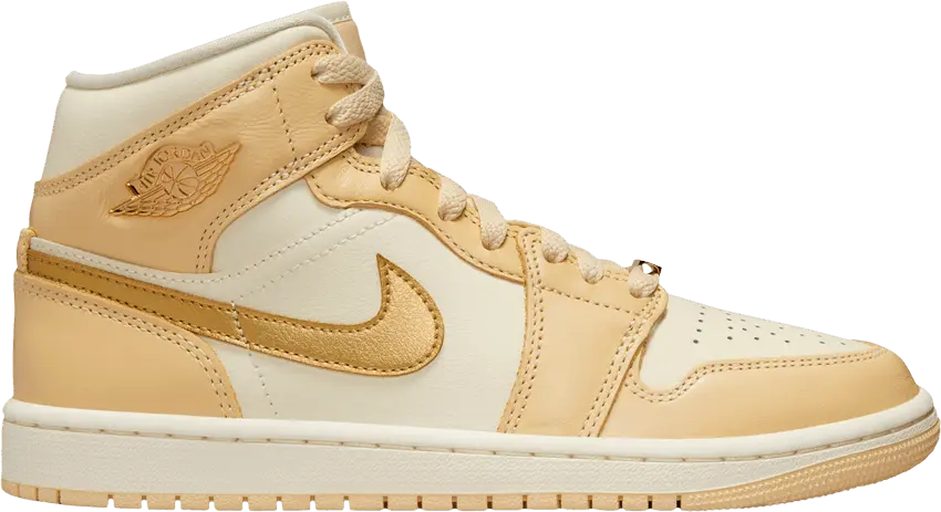  Wmns Air Jordan 1 Mid &#039;Pale Vanilla Gold&#039;