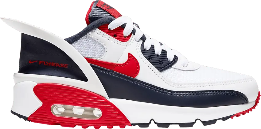  Nike Air Max 90 FlyEase GS &#039;White University Red&#039;