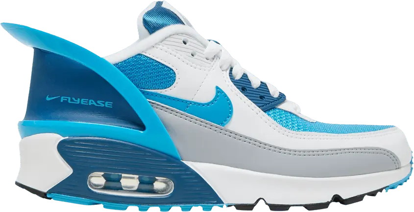  Nike Air Max 90 FlyEase GS &#039;White Industrial Blue&#039;