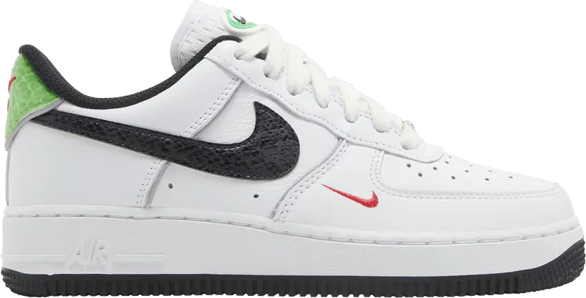  Nike Air Force 1 Low &#039;07 Just Do It Snakeskin White Black (Women&#039;s)