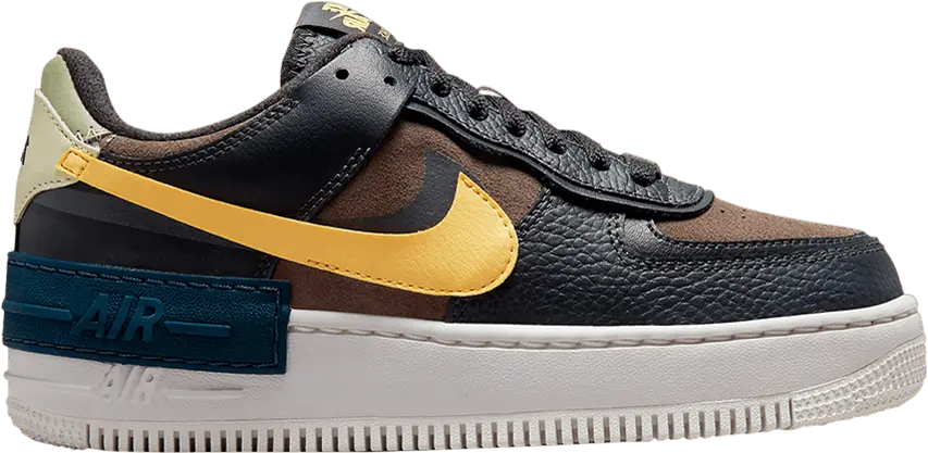  Nike Wmns Air Force 1 Shadow &#039;Off Noir Saturn Gold&#039;