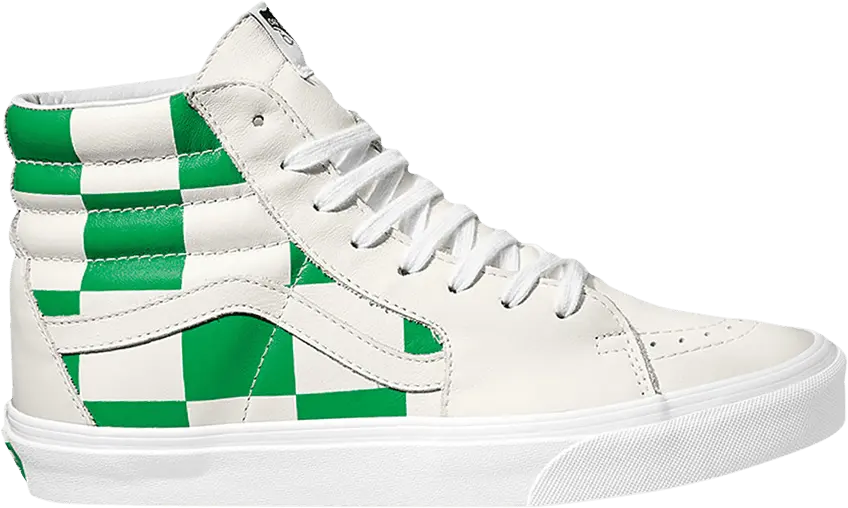  Vans Sk8-Hi &#039;Leather Check - True White Fern Green&#039;