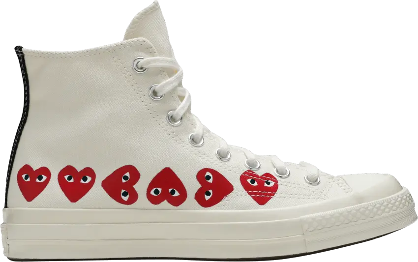  Converse Chuck Taylor All-Star 70 Hi Comme des Garcons Play Multi-Heart White
