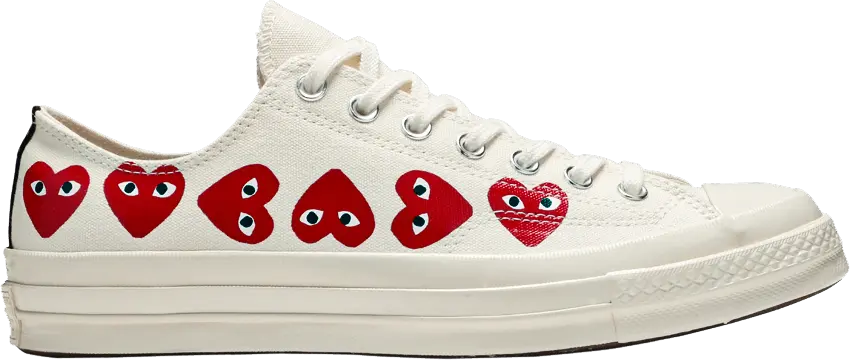  Converse Chuck Taylor All-Star 70 Ox Comme des Garcons Play Multi-Heart White