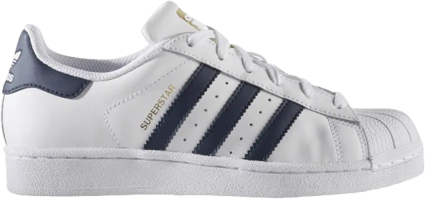  Adidas Superstar Foundation J &#039;White Collegiate Navy&#039;