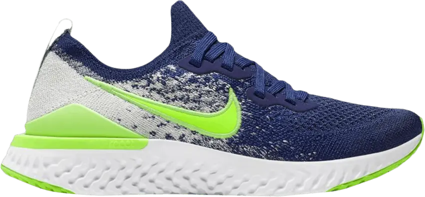 Nike Epic React Flyknit 2 GS &#039;Coastal Blue Electric Green&#039;