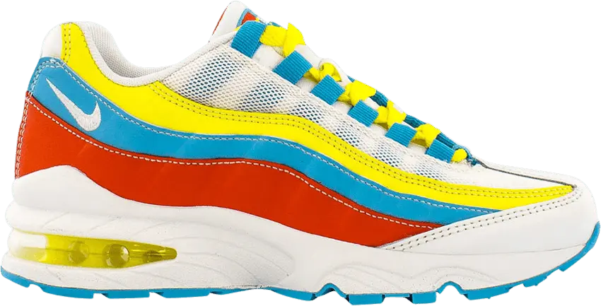  Nike Air Max 95 GS &#039;White Blue Fury Opti Yellow&#039;