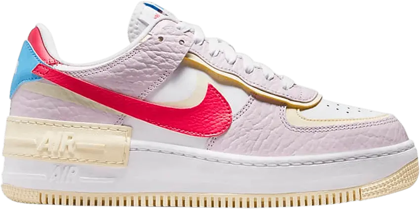  Nike Air Force 1 Low Shadow Regal Pink Coconut Milk University Blue Fusion Red (Women&#039;s)