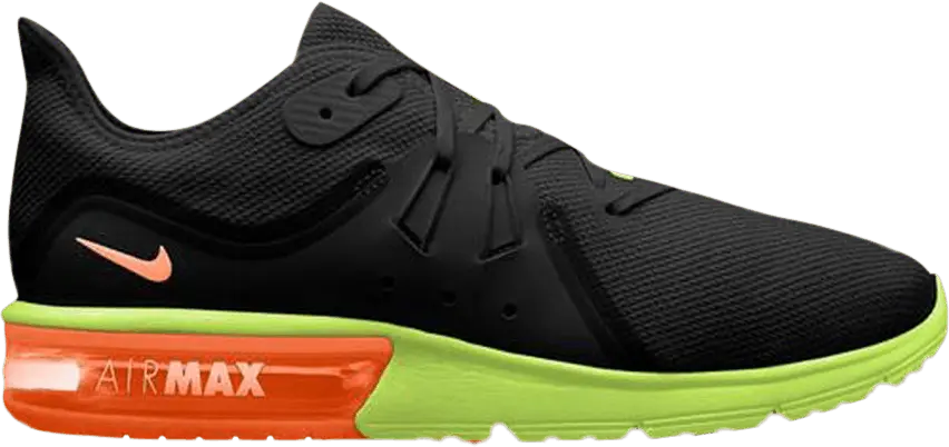  Nike Air Max Sequent 3 &#039;Black Orange Volt&#039;