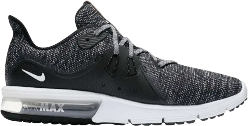  Nike Air Max Sequent 3 Black White-Dark Grey