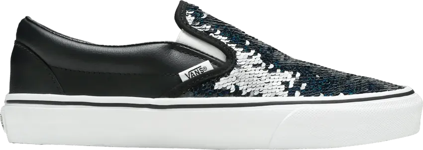  Vans Wmns Classic Slip-On &#039;Flipping Sequins - Black Checkerboard&#039;