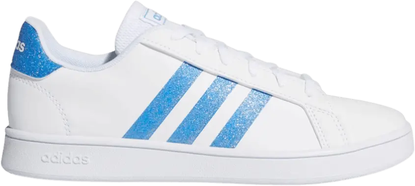Adidas Grand Court J &#039;White Blue Glitter&#039;