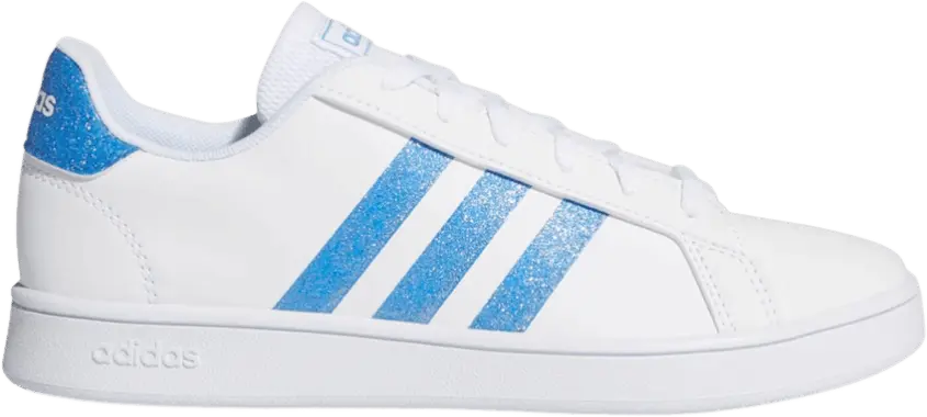  Adidas Grand Court J &#039;White Blue Glitter&#039;