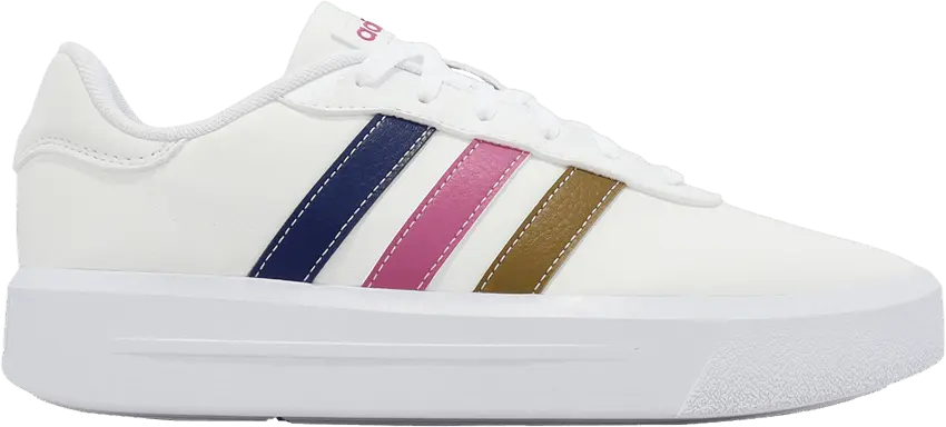  Adidas Wmns Court Platform &#039;White Purple Pink Brown&#039;