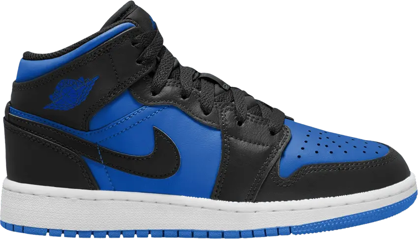  Air Jordan 1 Mid GS &#039;Black Royal Blue&#039;