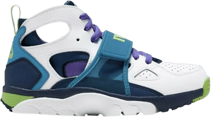  Nike Air Trainer Huarache GS &#039;White Blue Void Psychic Purple&#039;