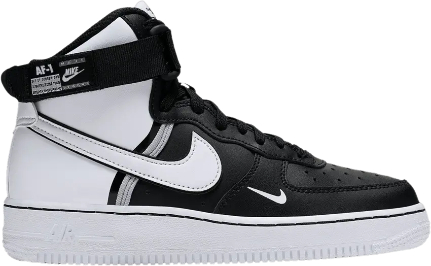  Nike Air Force 1 High LV8 2 GS &#039;Black White&#039;