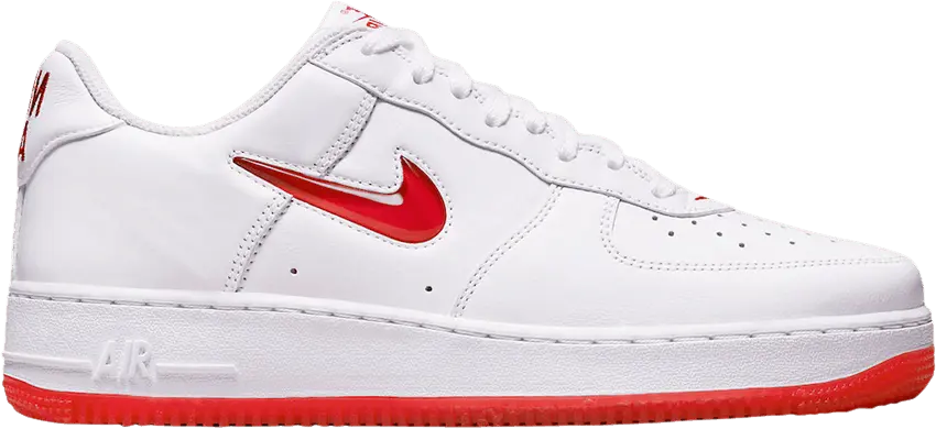  Nike Air Force 1 Low &#039;07 Retro Color of the Month Jewel Swoosh University Red
