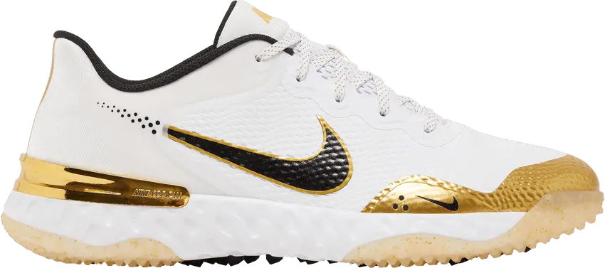  Nike Alpha Huarache Elite 3 Turf &#039;White Metallic Gold&#039;