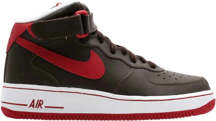  Nike Air Force 1 Mid Baroque Brown Varsity Red (GS)