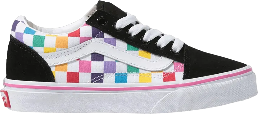  Vans Old Skool Little Kids &#039;Rainbow Checkerboard&#039;