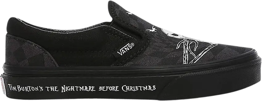  Vans The Nightmare Before Christmas x Classic Slip-On Kids &#039;Glow in the Dark - Jack Skellington&#039;