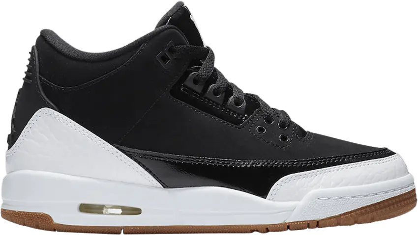  Jordan 3 Retro Black White Gum (GS)