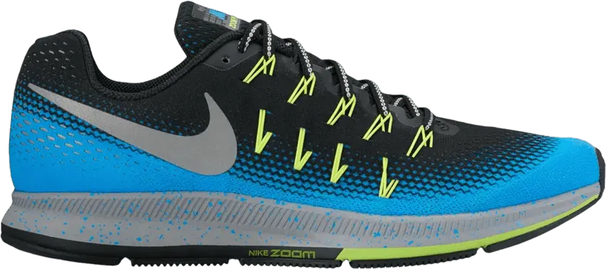  Nike Air Zoom Pegasus 33 Shield &#039;Black Blue Glow&#039;