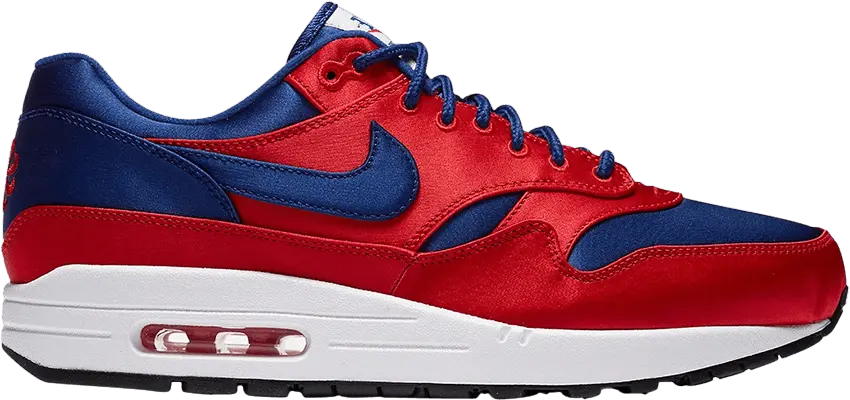  Nike Air Max 1 Satin University Red Deep Royal Blue