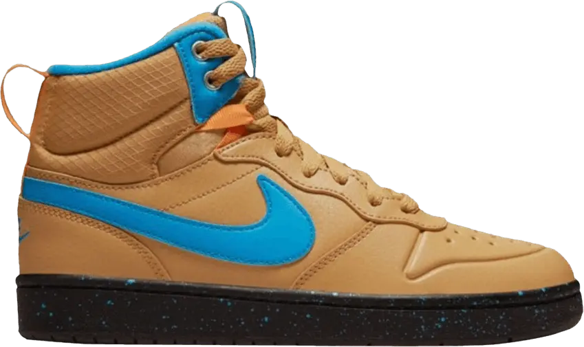  Nike Court Borough Mid 2 Boot GS &#039;Club Gold Blue Hero&#039;