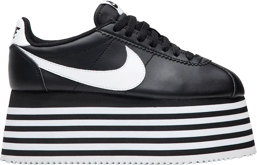  Nike Cortez Platform Comme des Garcons Black White (Women&#039;s)