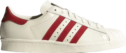  Adidas Superstar 80s Vintage Deluxe Shoes [Vintage White / Scarlet / Off White]