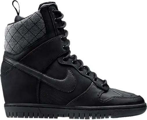  Nike Wmns Dunk Sky Hi SneakerBoot [Black/Black-Black]