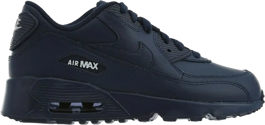  Nike Air Max 90 Leather GS &#039;Midnight Navy&#039; [Midnight Navy/White]
