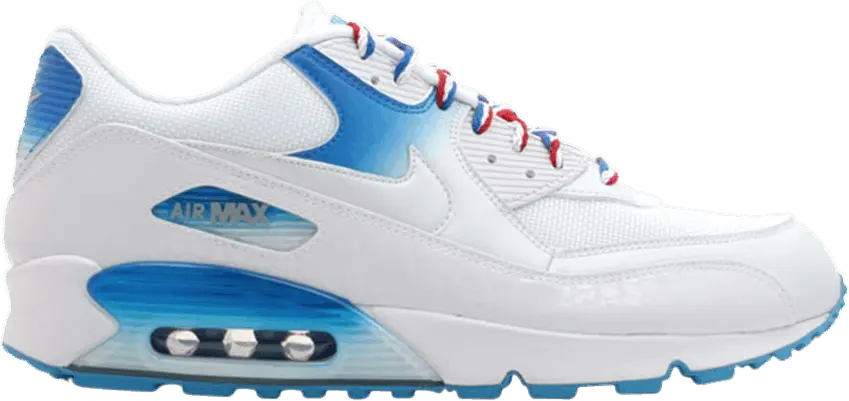 Nike Air Max 90 Premium [White/White-Metallic Sliver-Laser Blue]