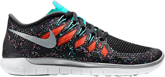  Nike Wmns Free 5.0 [Black/Hyper Jade/Hyper Grape/Metallic Silver]