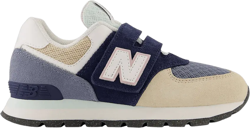  New Balance 574 Little Kid Wide &#039;Rugged Summer Brights&#039; [Navy/Beige]