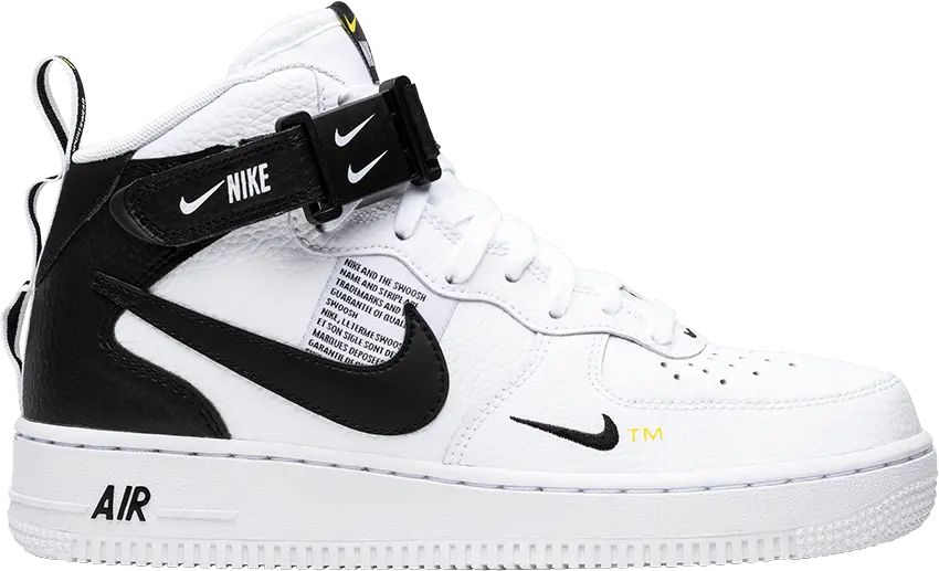  Nike Air Force 1 Mid Utility White Black