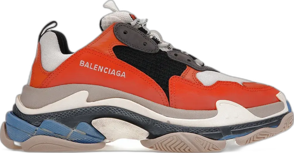  Balenciaga Triple S Orange Grey Black (Women&#039;s)