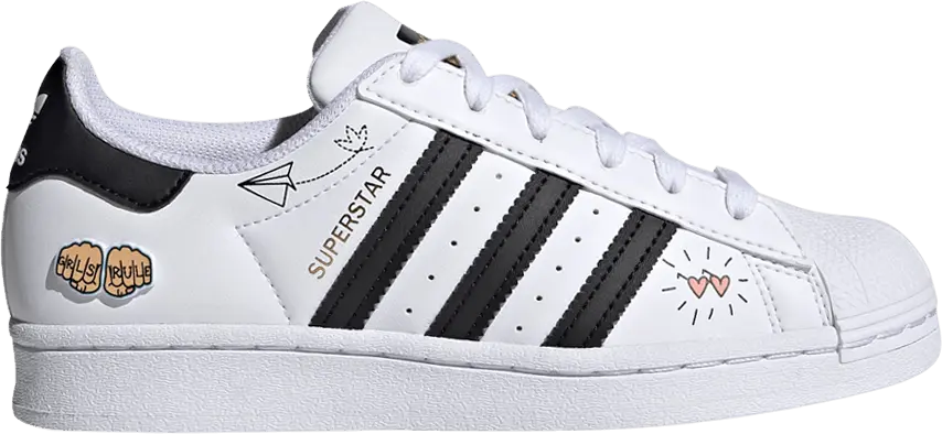 Adidas Superstar J &#039;Girls Rule - White&#039; [FX5202]