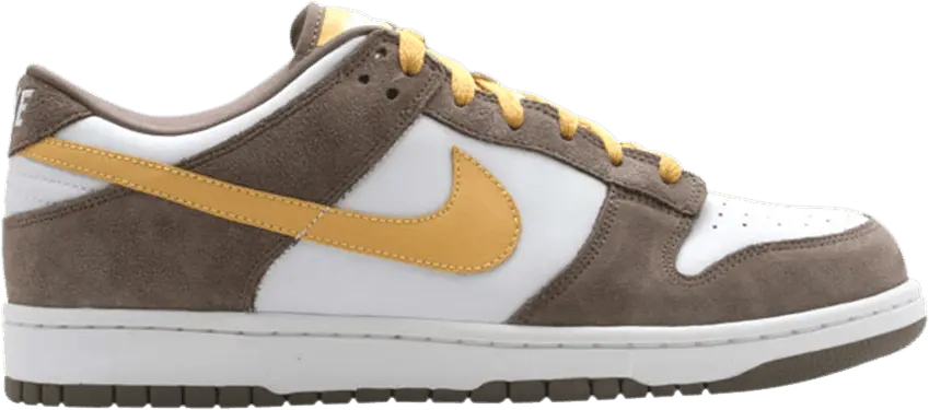 Nike Dunk Low Nke [White / Solar Flare-Olive Khaki]