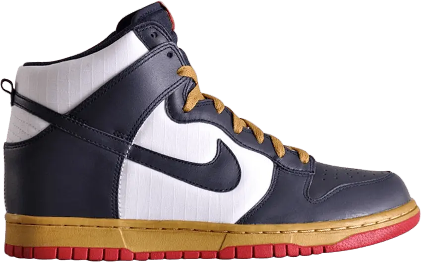  Nike Dunk High [White/Dark Obsidian-Metallic Gold]