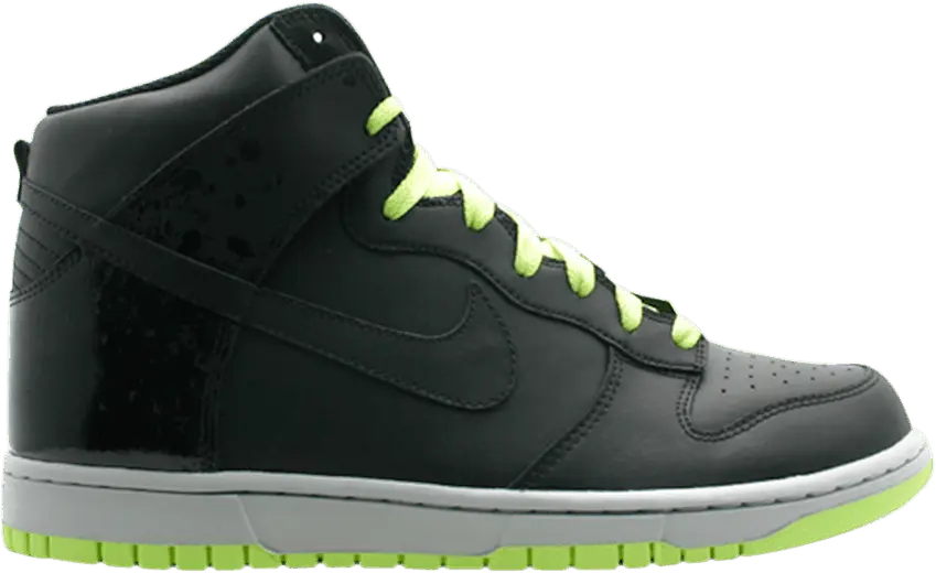  Nike Dunk High [black/black/volt]